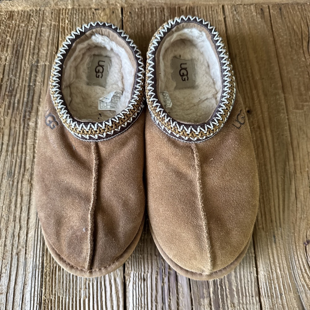 UGG Men's Tasman Slip-On Suede Slippers Clogs Size 8 Chestnut Brown 5950 - Picture 2 of 9